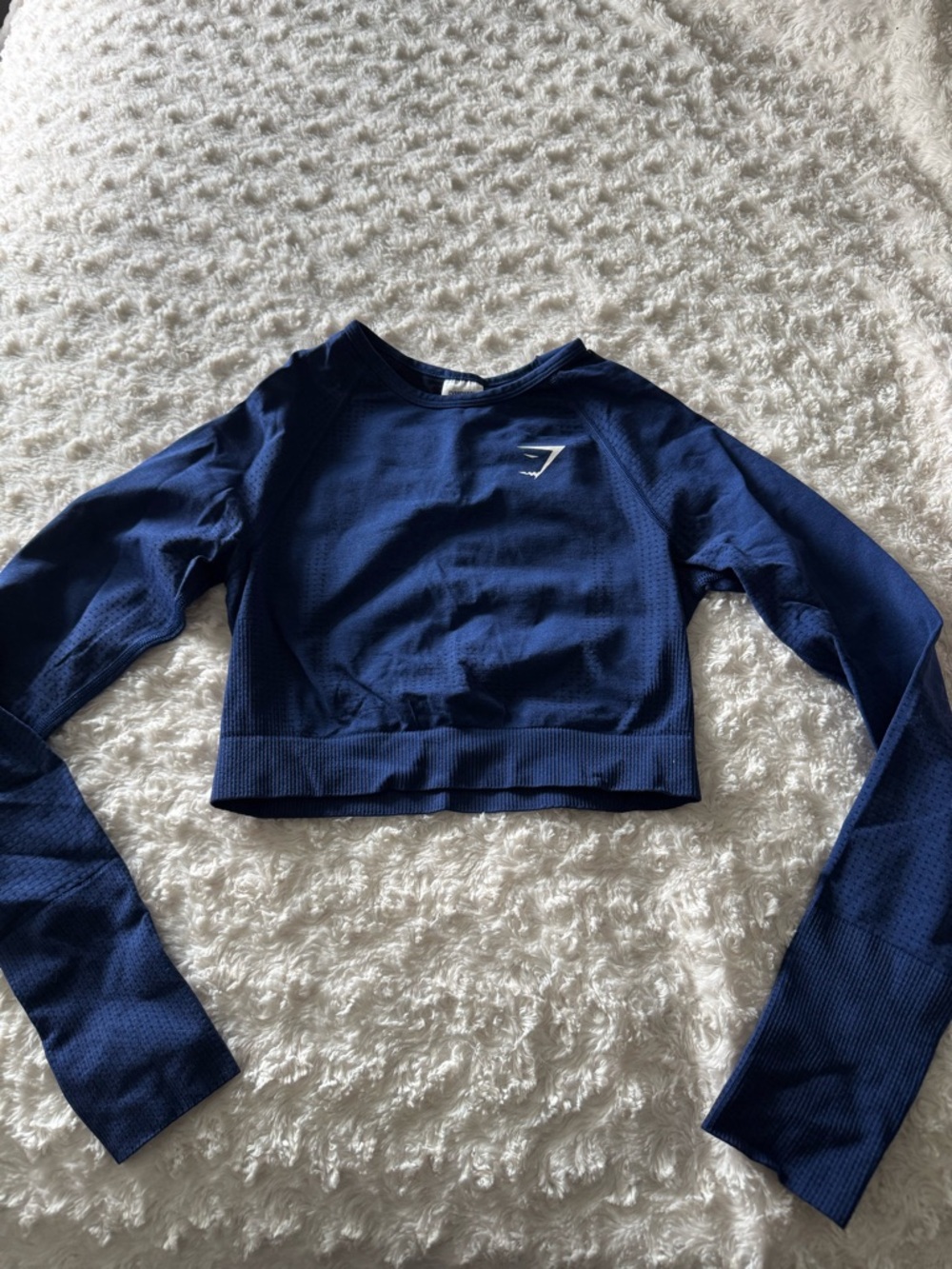 Gymshark Navy Blue Long Sleeve Crop Top